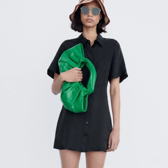 Zara Flowy Mini Dress in Black - Picture 5 of 11